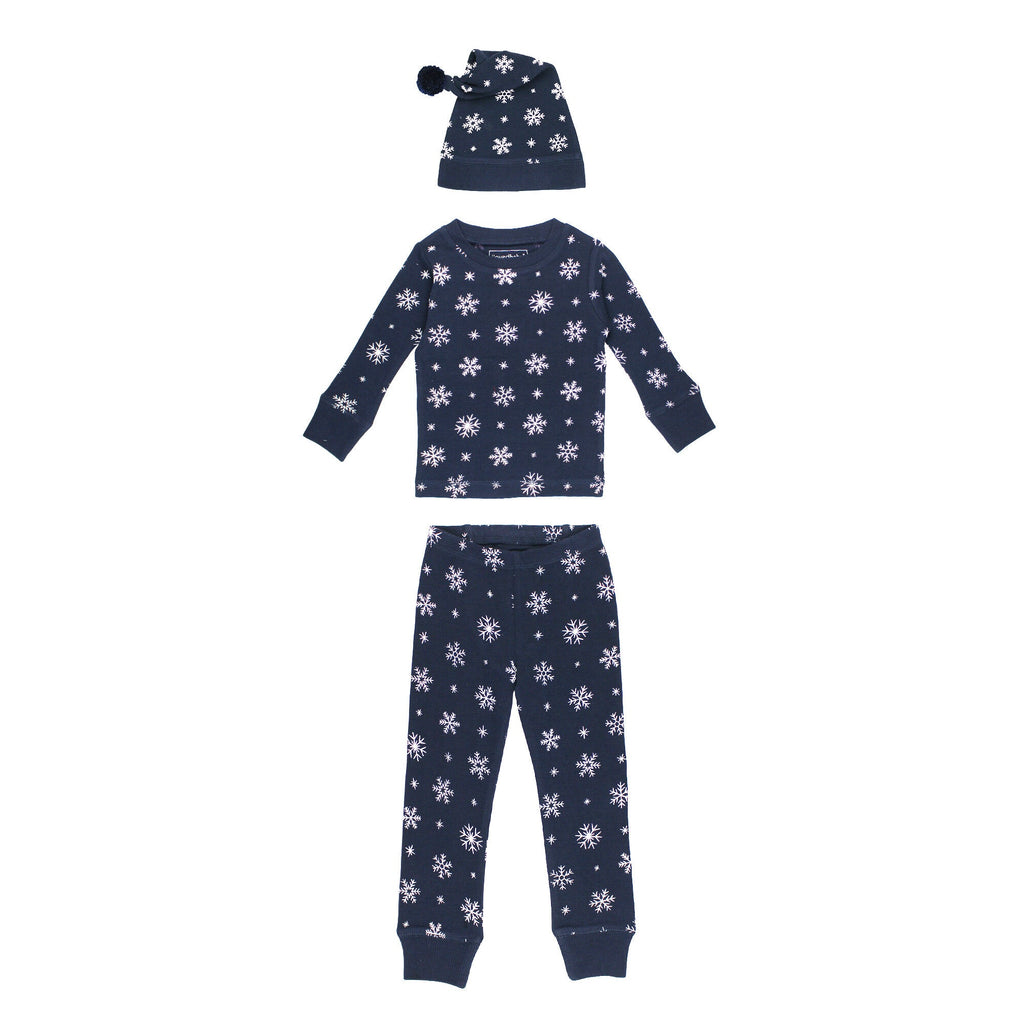 Snowy Night | Holiday Thermal Long-Sleeve PJ & Cap Set