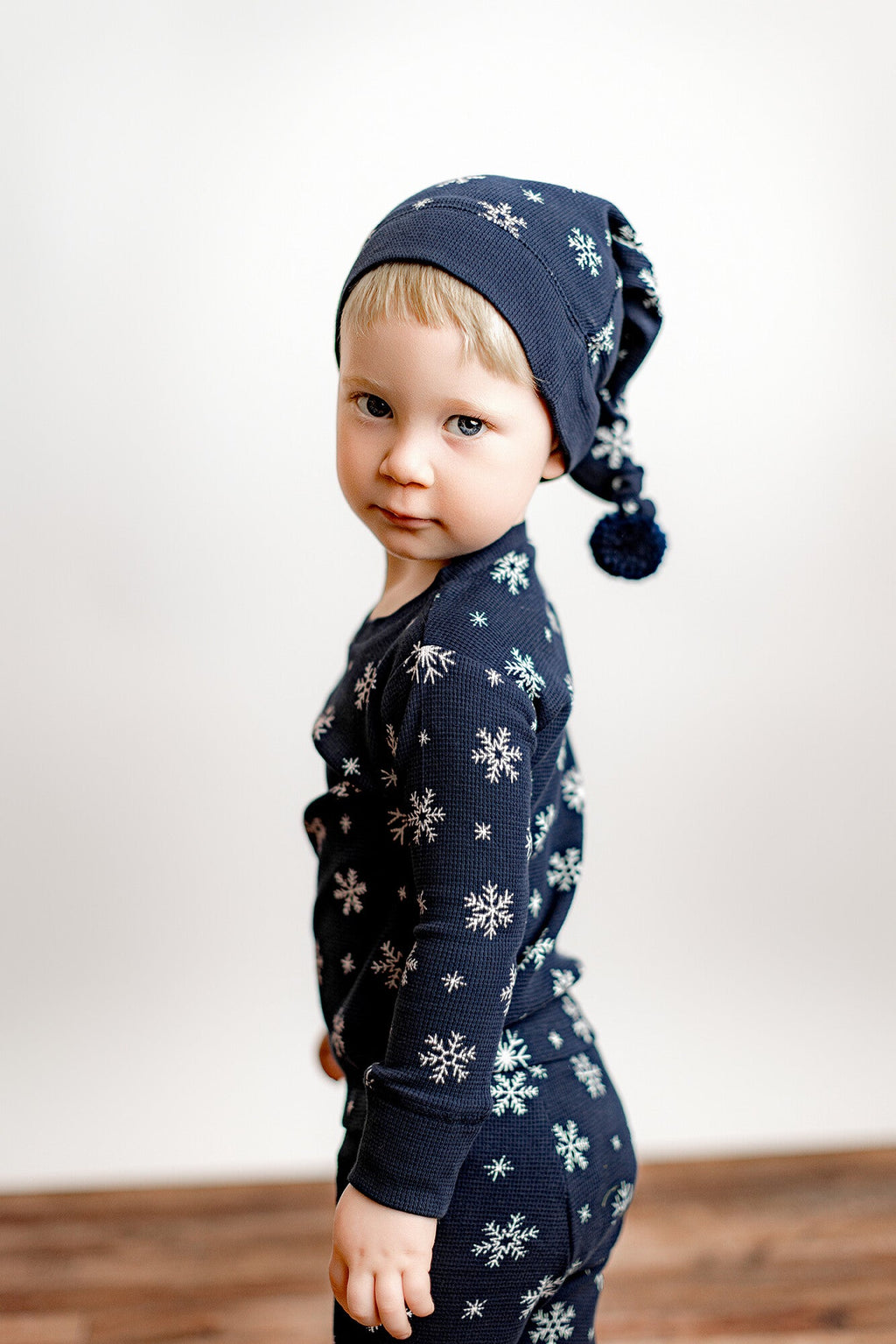 Snowy Night | Holiday Thermal Long-Sleeve PJ & Cap Set