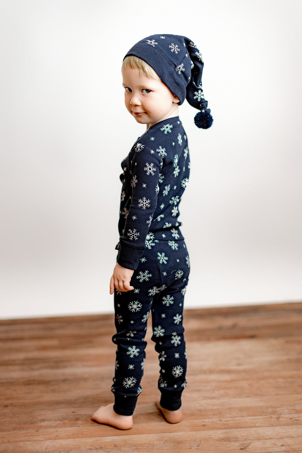 Snowy Night | Holiday Thermal Long-Sleeve PJ & Cap Set