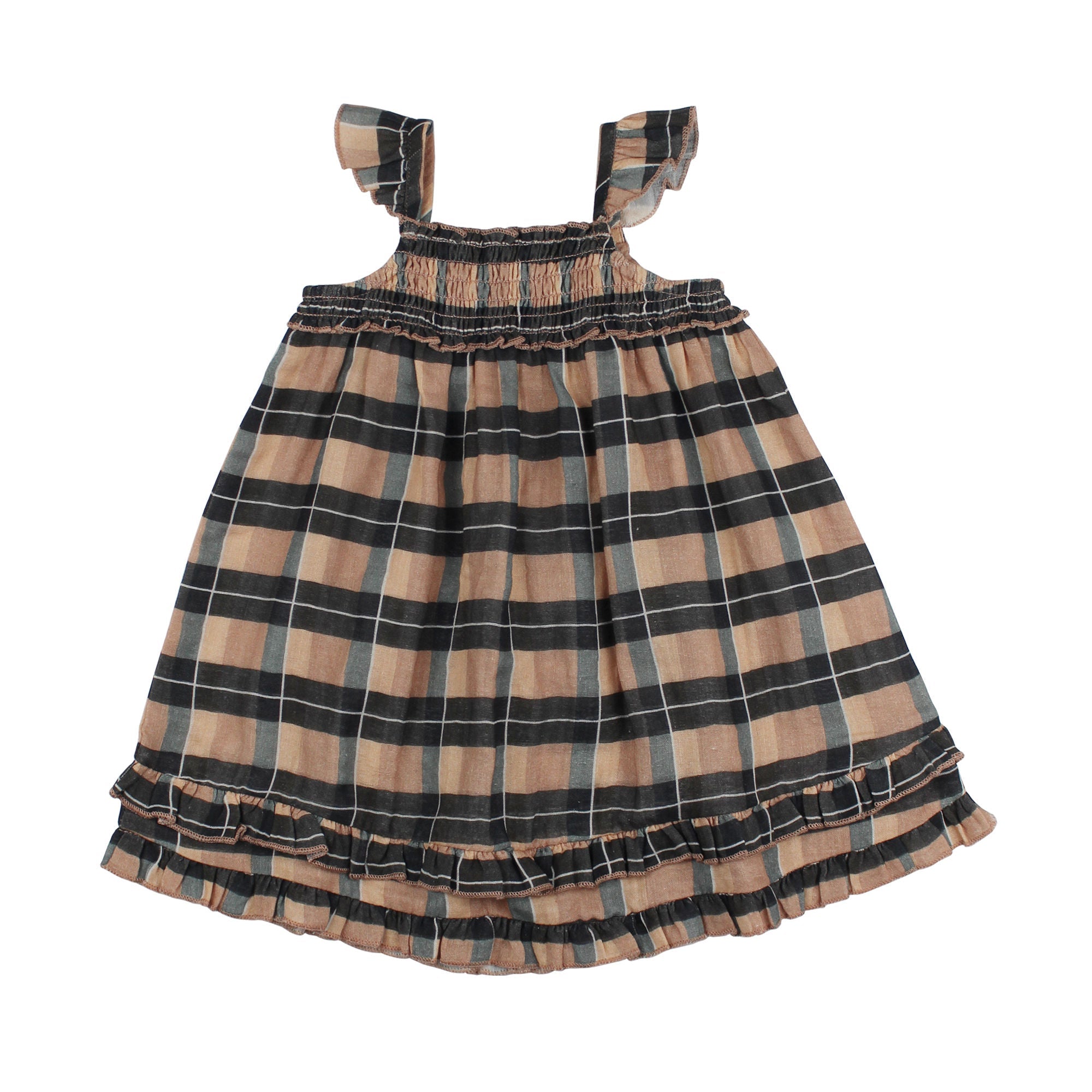 Adobe Chia Plaid | Kids' Organic Muslin Summer Dress