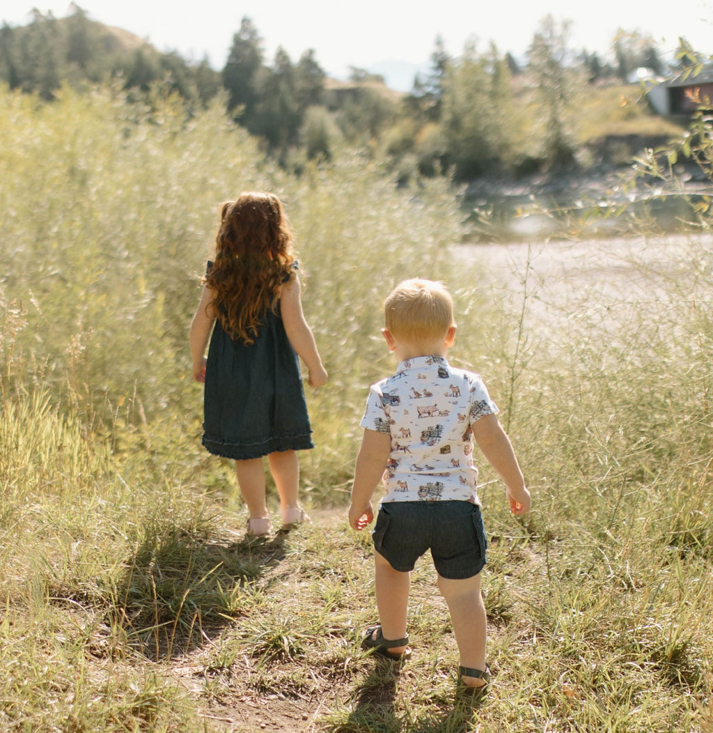 Farm Friends | Kids' Organic Button-Up S/Sleeve