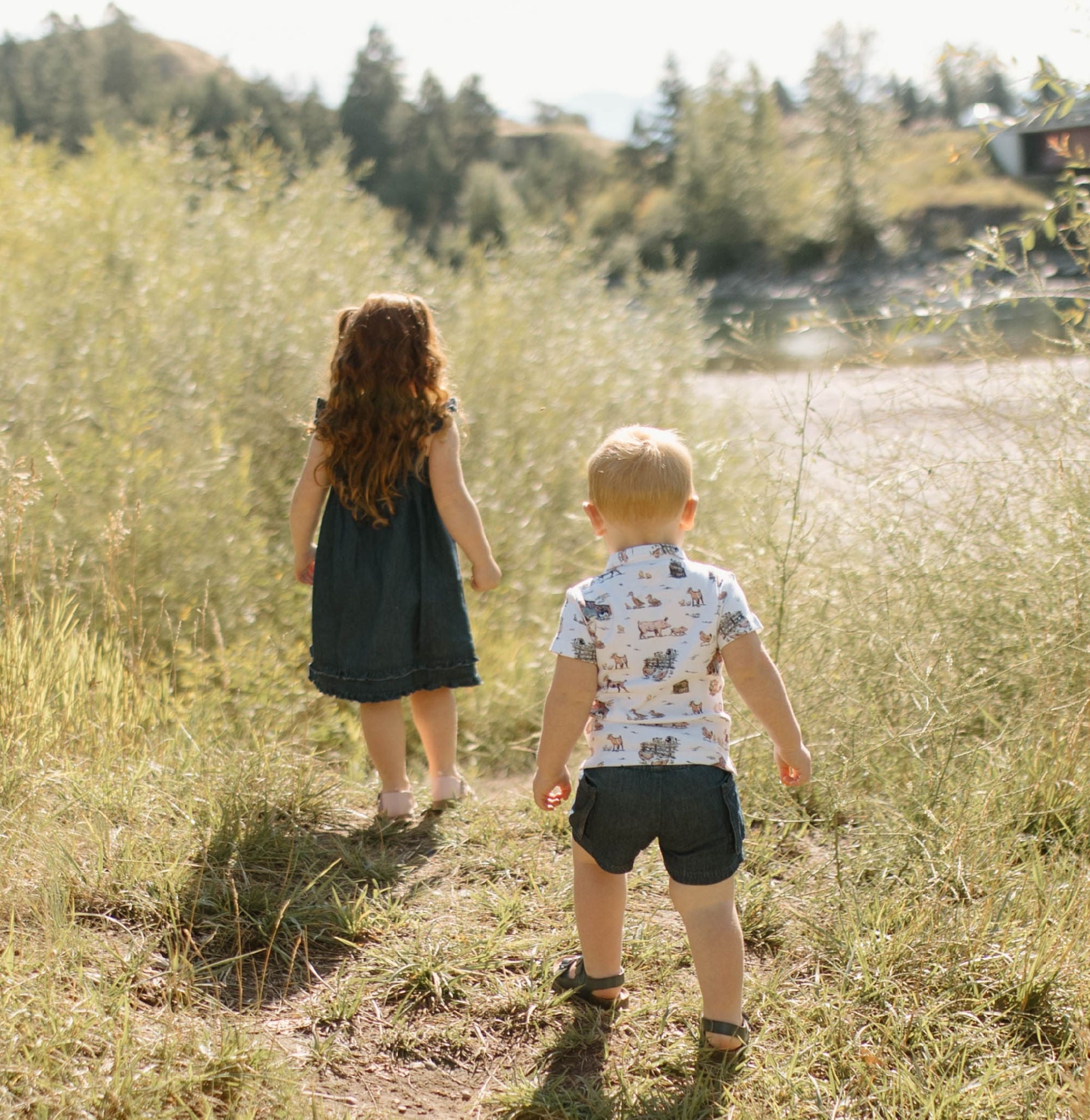 Farm Friends | Kids' Organic Button-Up S/Sleeve