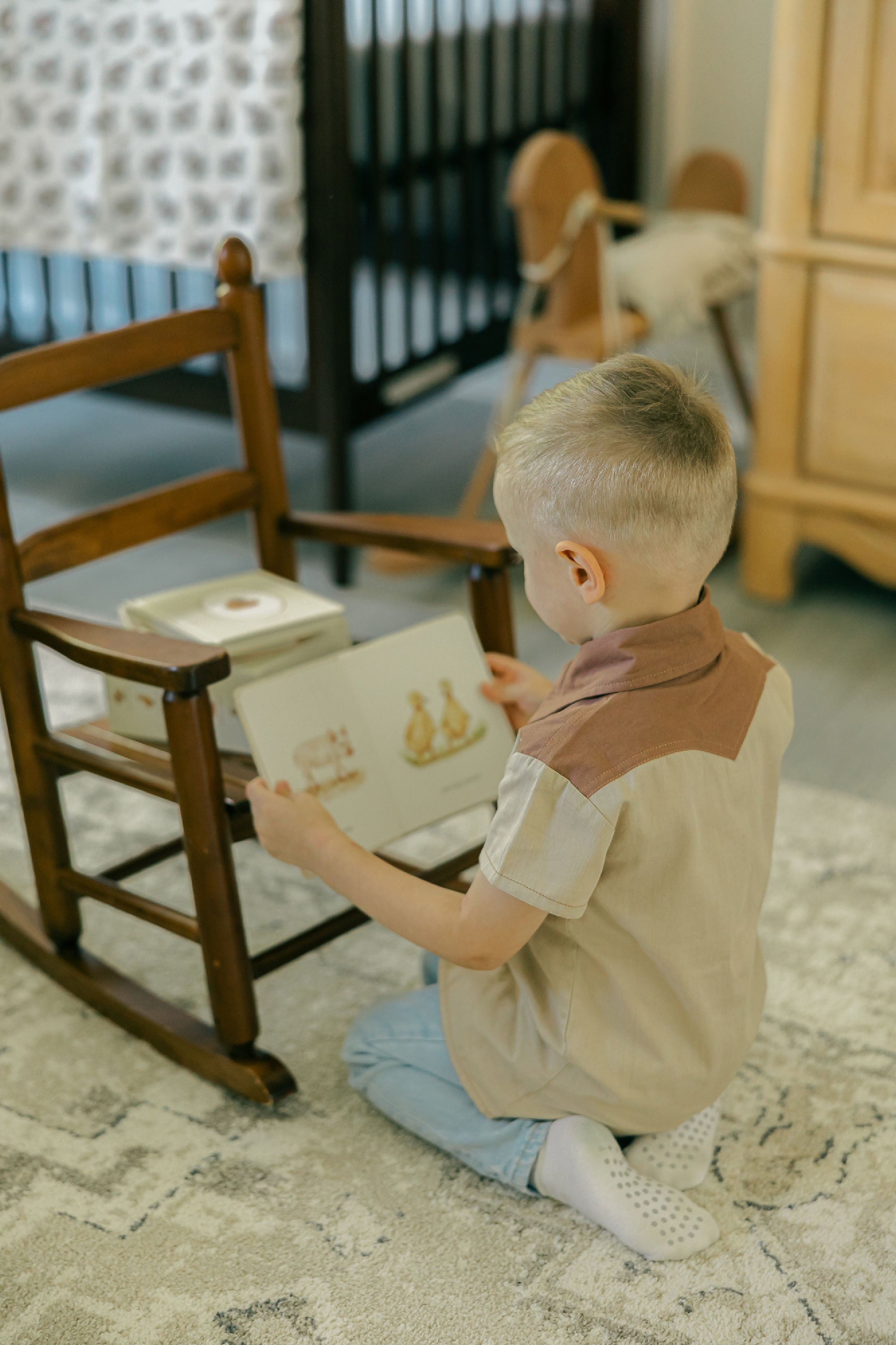 Oatmeal | Kids' Western Button-Up Shirt