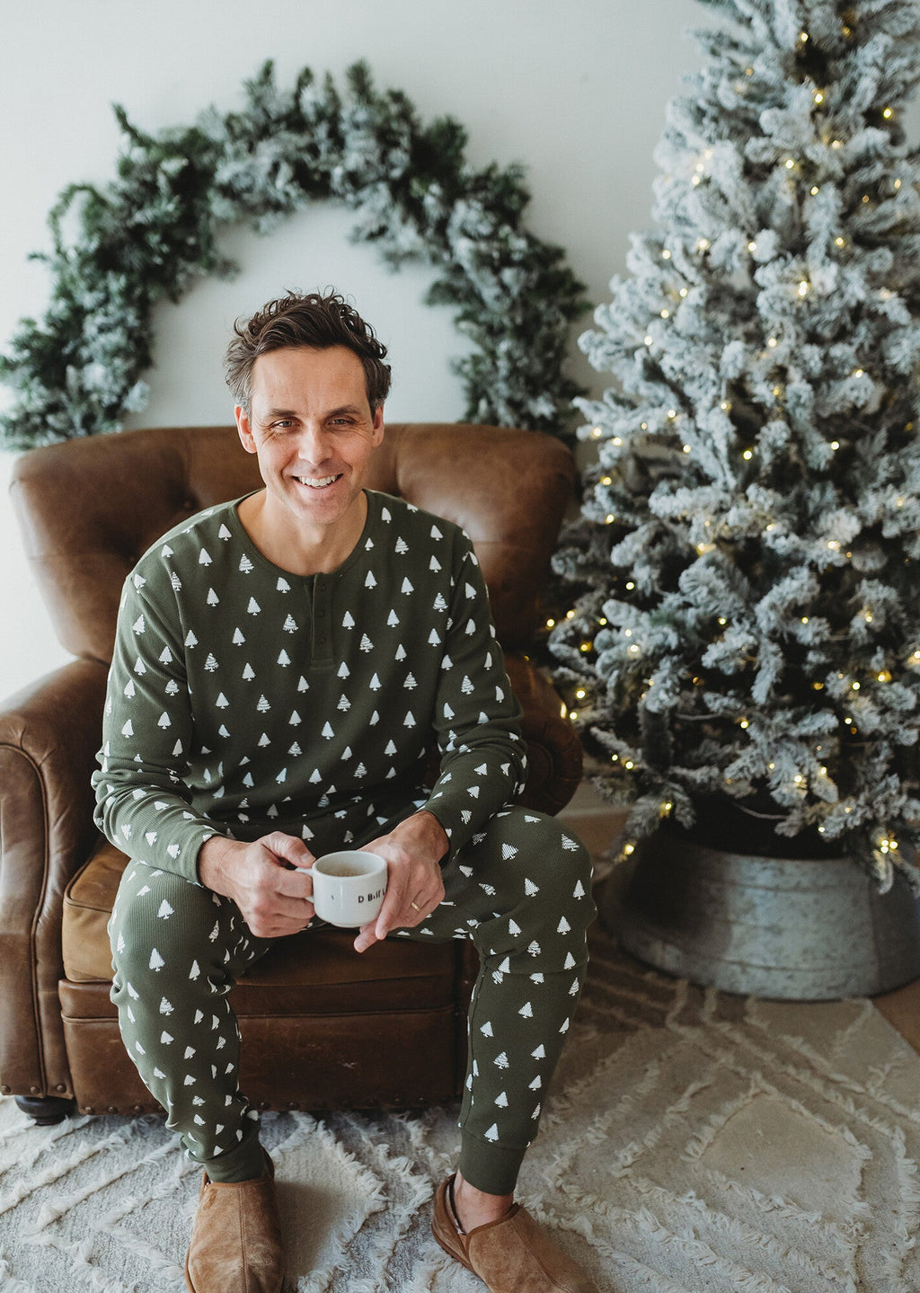 Frosty Pine | Men's Holiday Thermal PJ & Cap Set