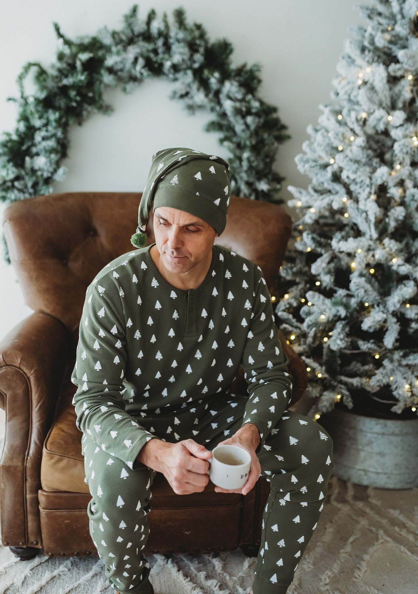 Frosty Pine | Men's Holiday Thermal PJ & Cap Set