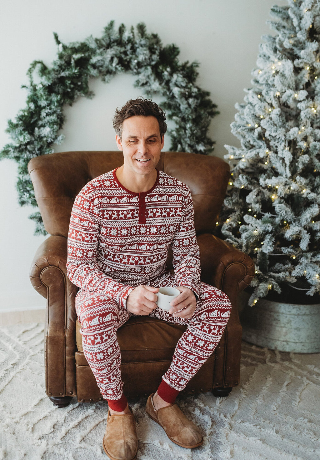 Santa's Sleigh | Men's Holiday Thermal PJ & Cap Set