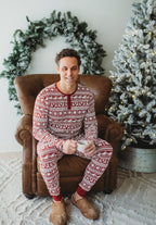Santa's Sleigh | Men's Holiday Thermal PJ & Cap Set