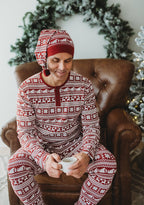 Santa's Sleigh | Men's Holiday Thermal PJ & Cap Set