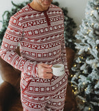 Santa's Sleigh | Men's Holiday Thermal PJ & Cap Set