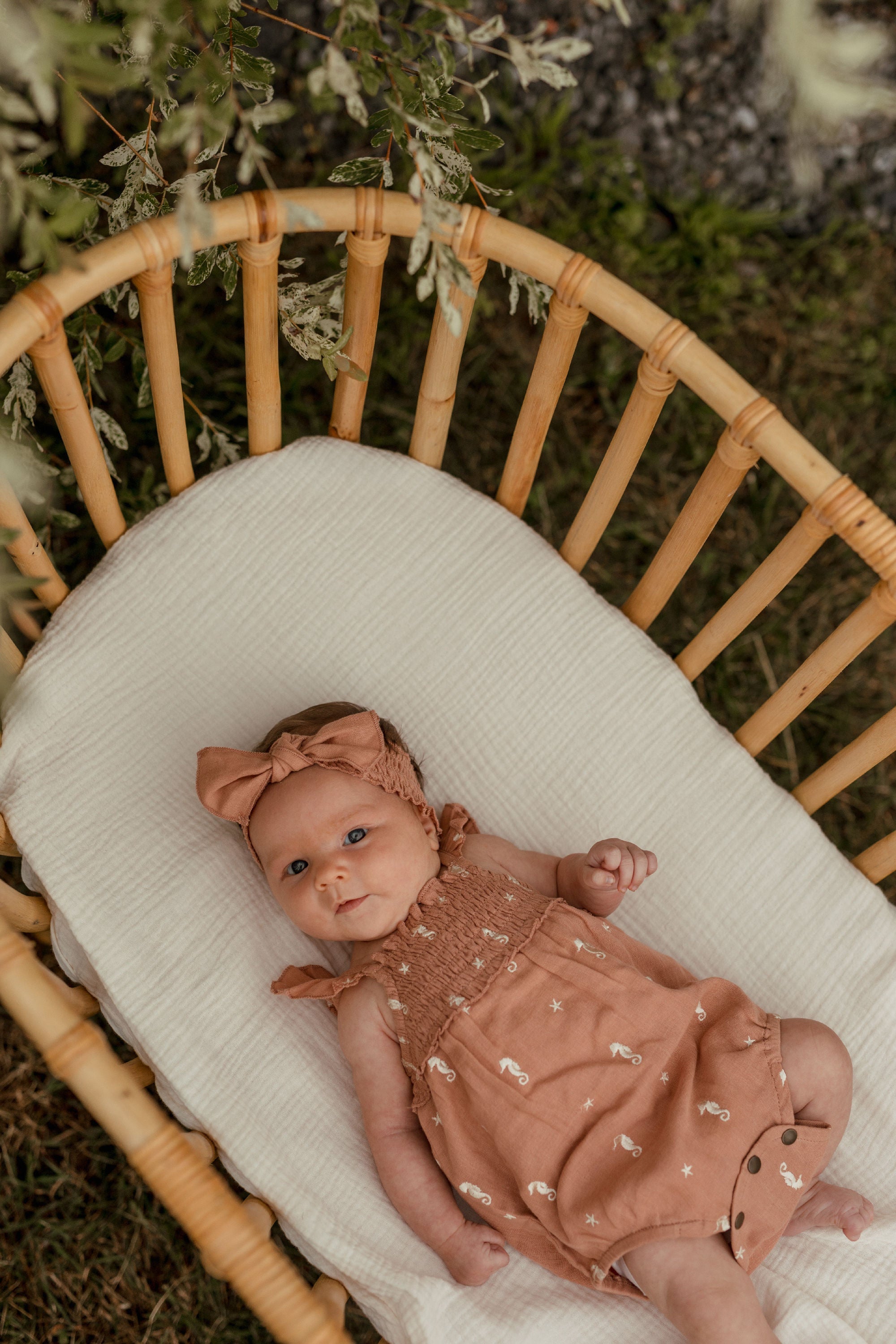 Adobe Seahorse | Organic Muslin Sleeveless Bodysuit