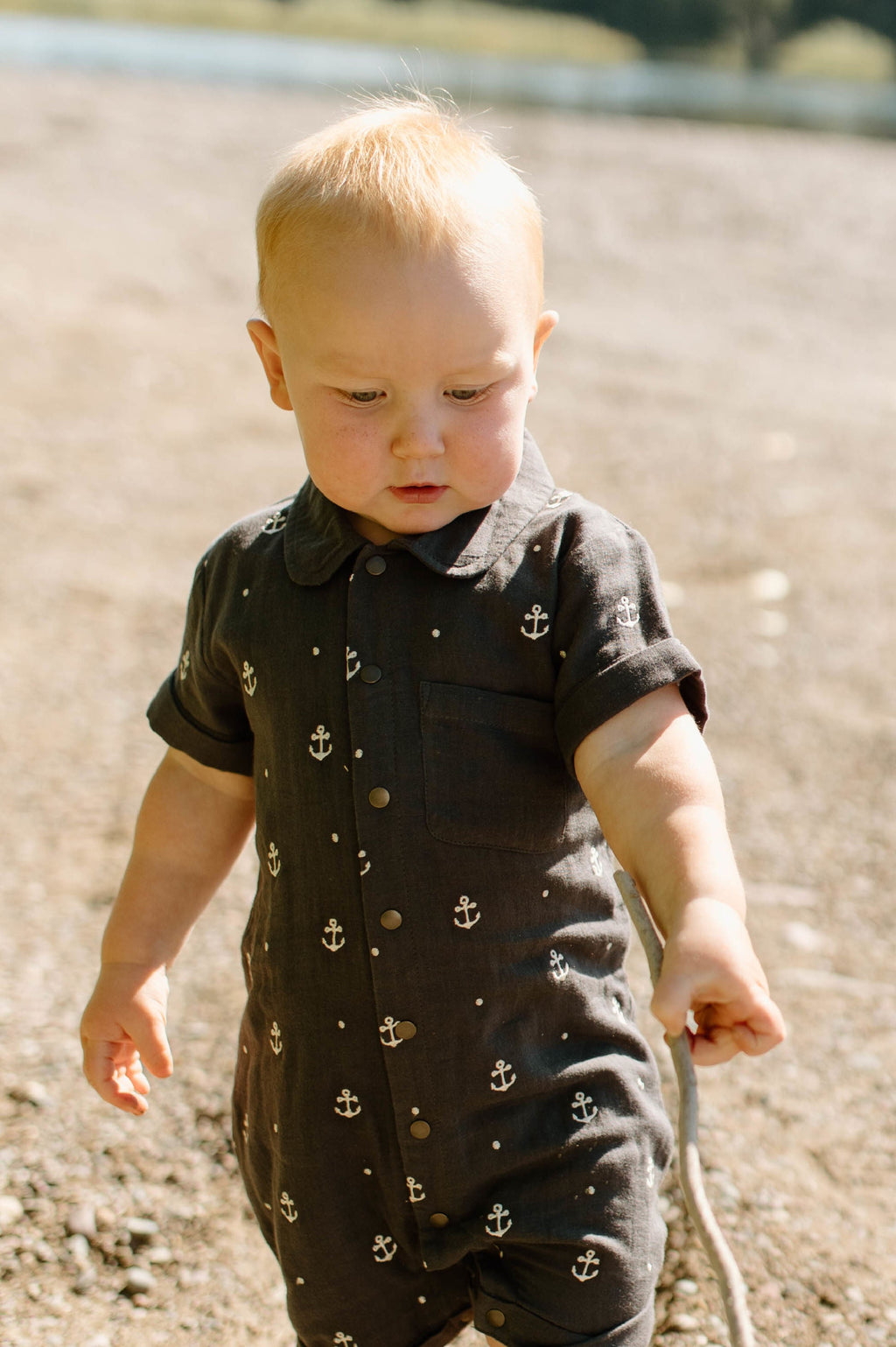 Chia Anchor | Organic Muslin S/Sleeve Coverall