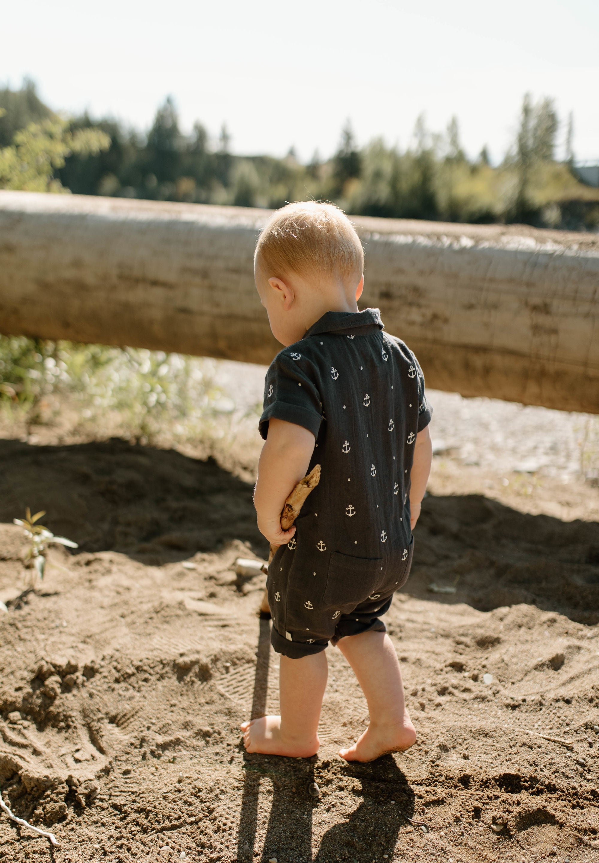 Chia Anchor | Organic Muslin S/Sleeve Coverall