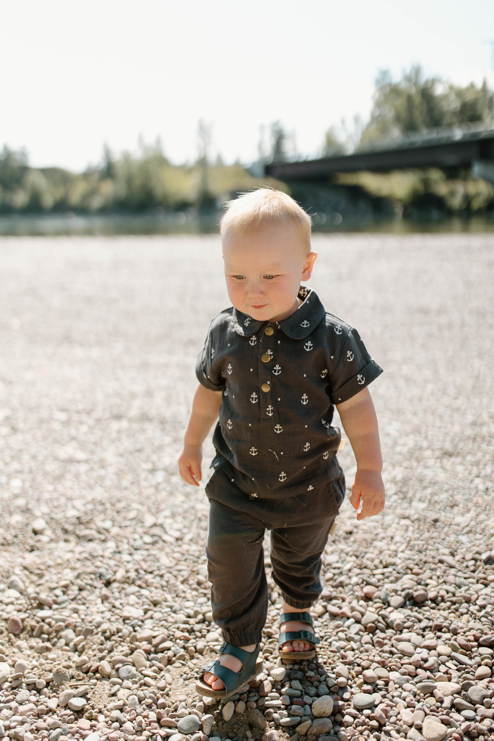 Chia Anchor | Organic Muslin Tee & Harem Pant Set