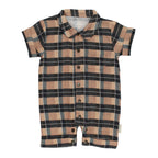 Adobe Chia Plaid | Organic Muslin S/Sleeve Coverall