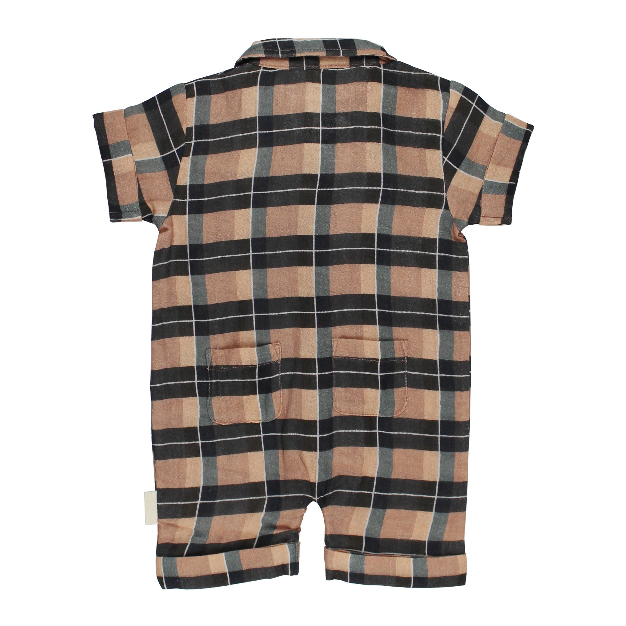 Adobe Chia Plaid | Organic Muslin S/Sleeve Coverall