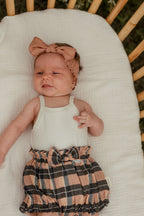 Adobe Chia Plaid | Organic Muslin Ruffle Bloomer