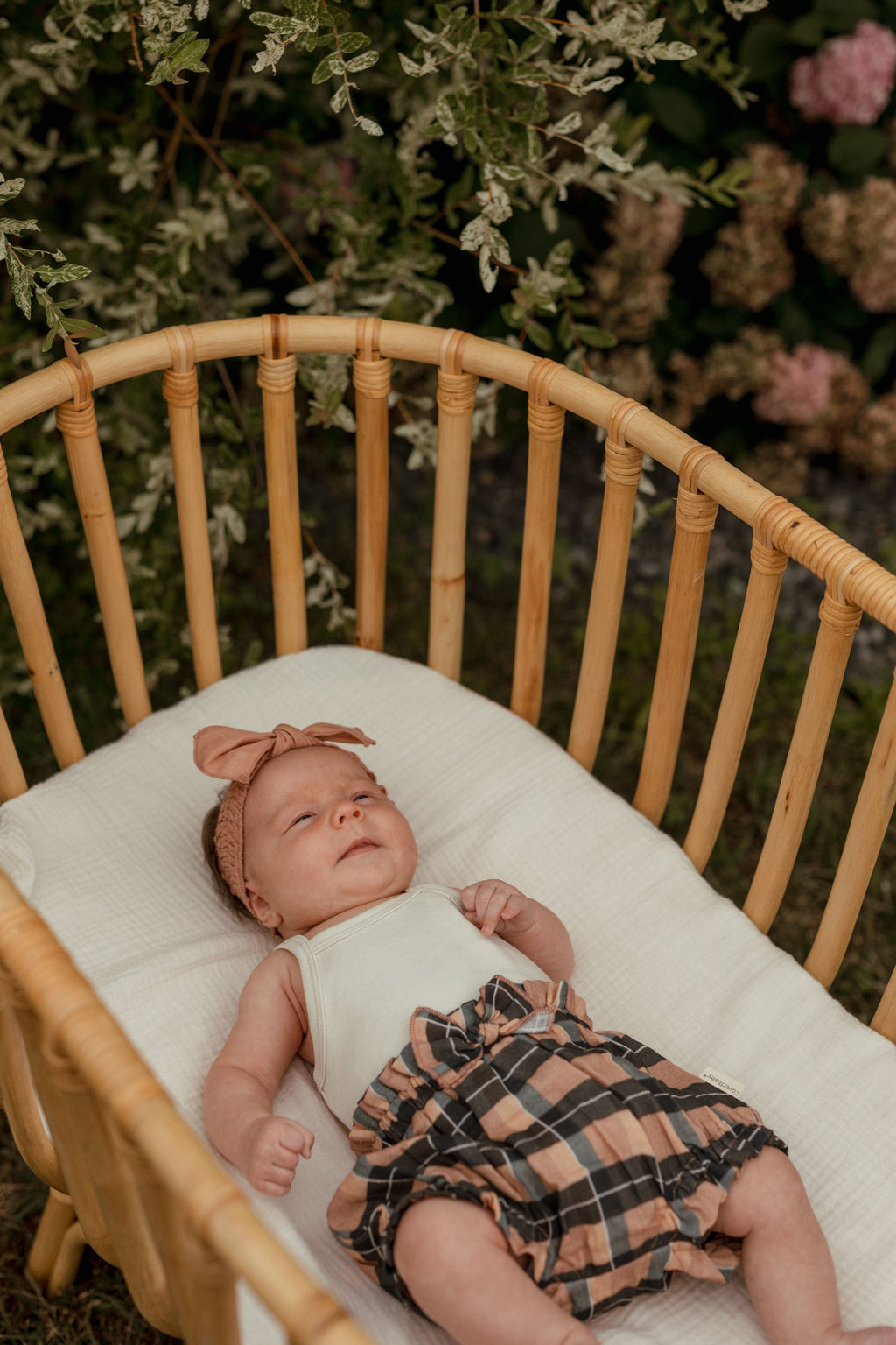Adobe Chia Plaid | Organic Muslin Ruffle Bloomer