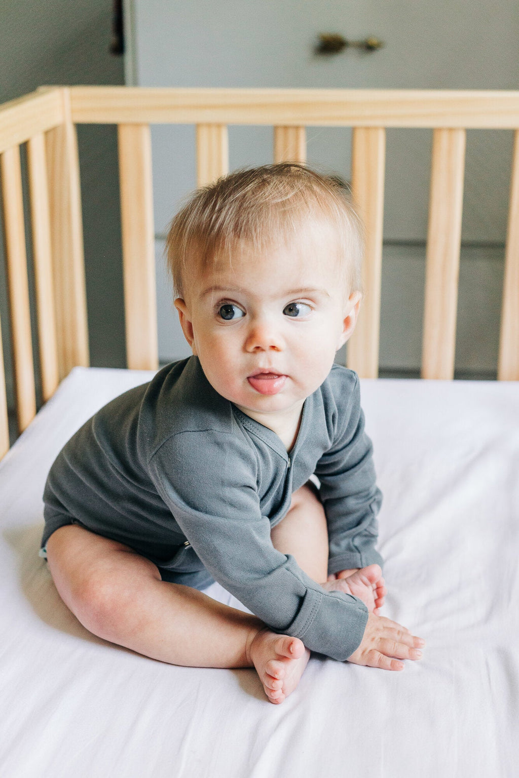 Gray | Organic Kimono Bodysuit