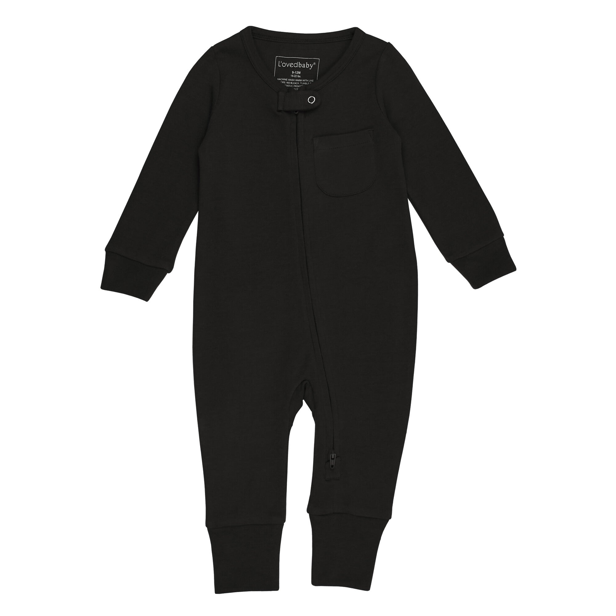 Black | Organic Zipper Romper