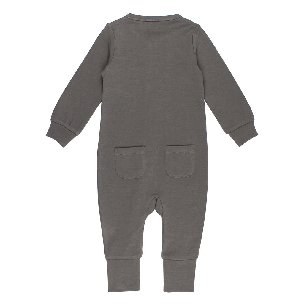 Gray | Organic Zipper Romper