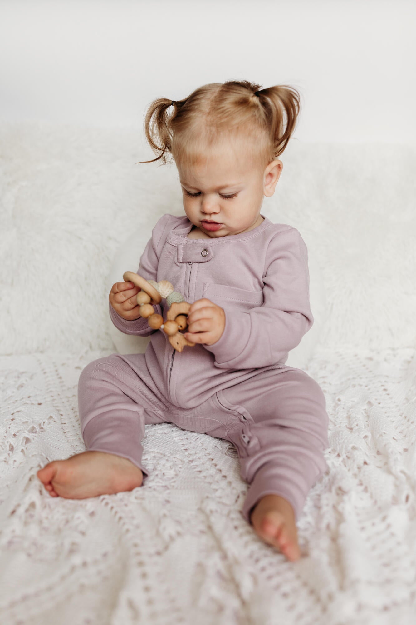 Lavender | Organic Zipper Romper
