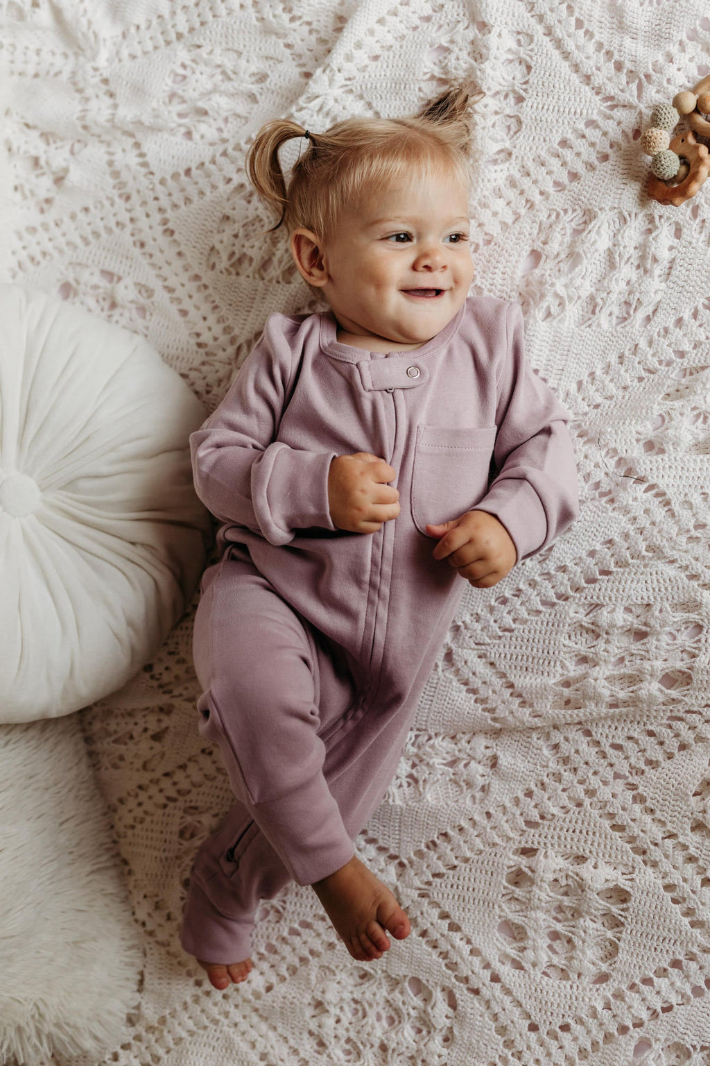 Lavender | Organic Zipper Romper