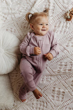 Lavender | Organic Zipper Romper