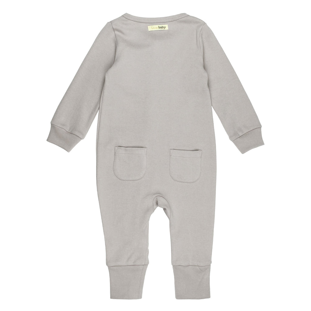 Light Gray | Organic Zipper Romper