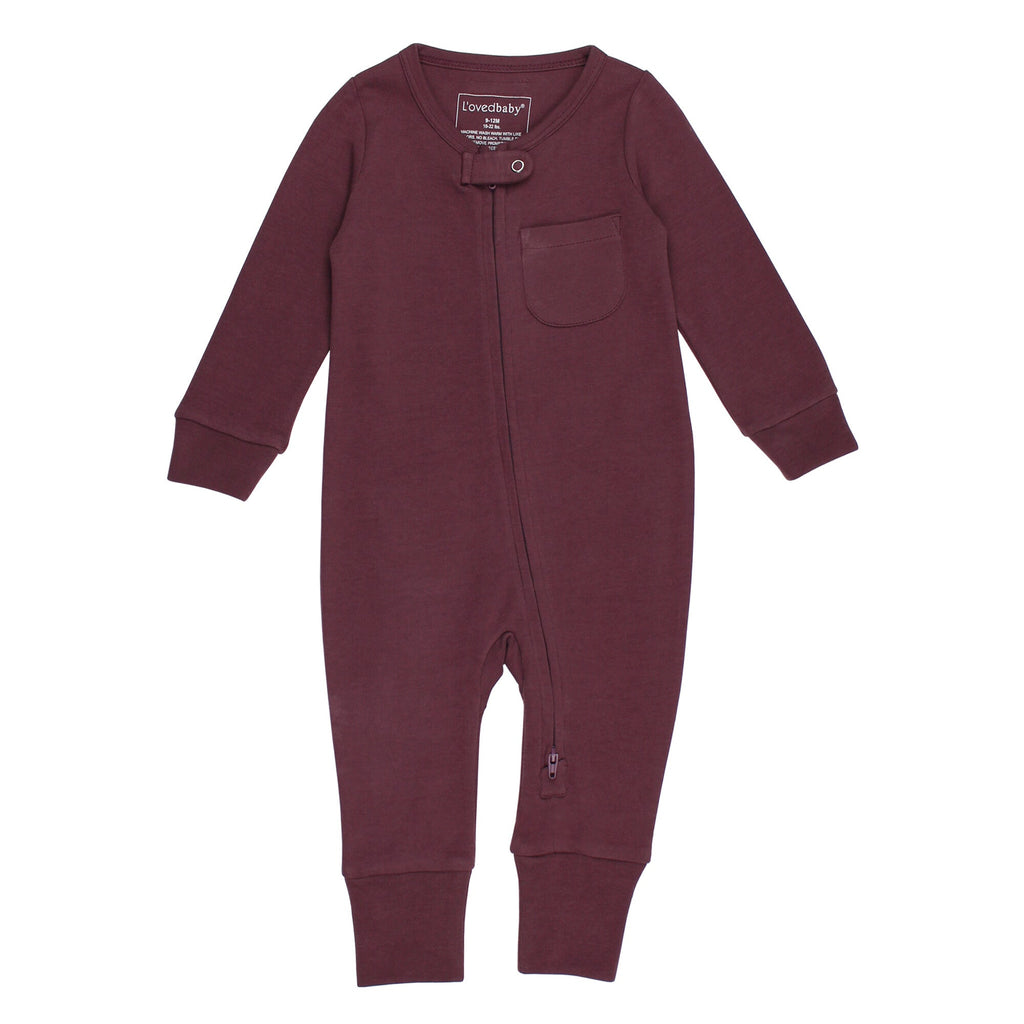 Plum | Organic Zipper Romper