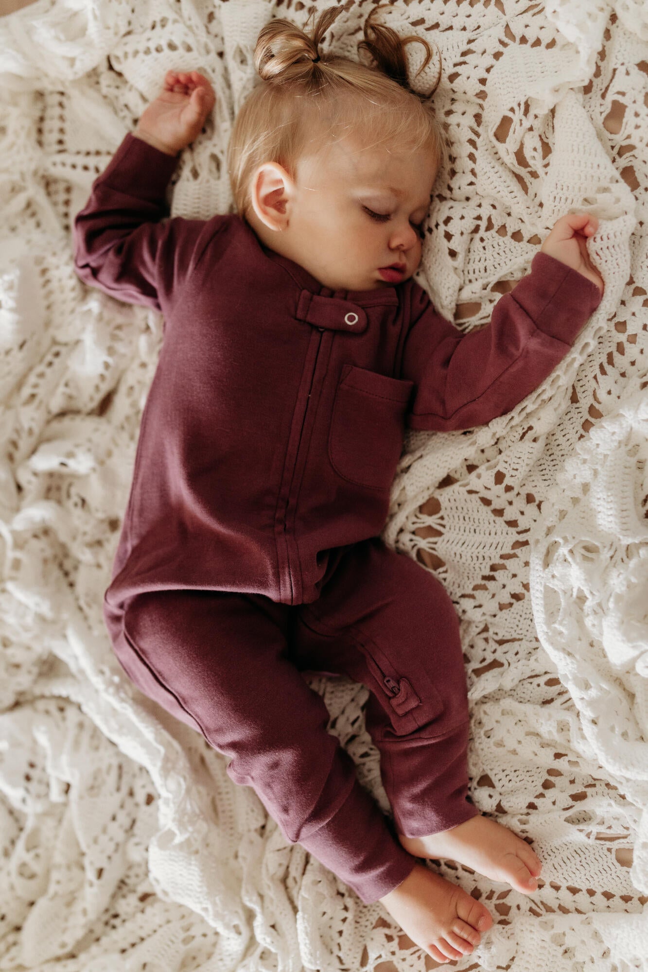 Plum | Organic Zipper Romper