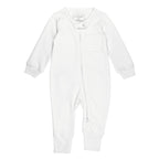 White | Organic Zipper Romper