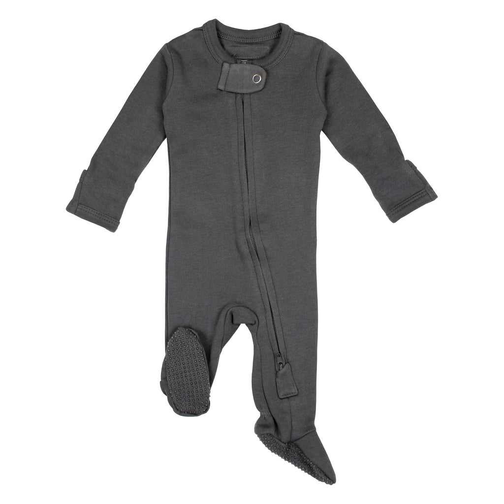 Gray | Organic Zipper Footie
