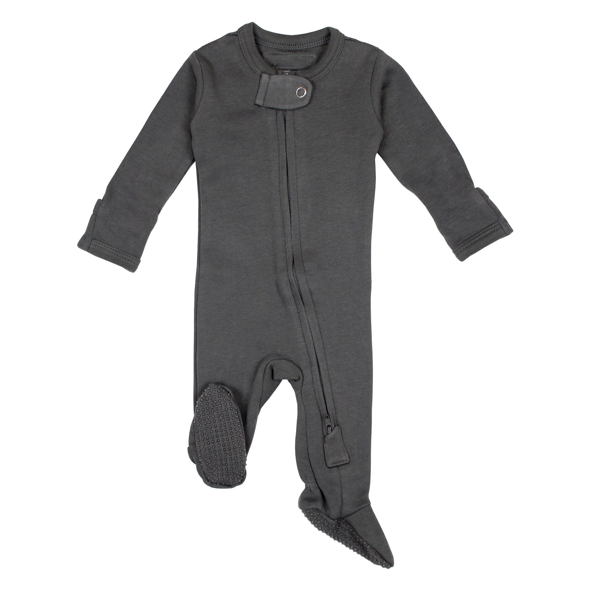 Gray | Organic Zipper Footie