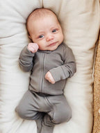 Gray | Organic Zipper Footie