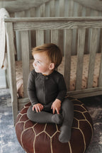 Gray | Organic Zipper Footie