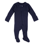 Navy | Organic Zipper Footie