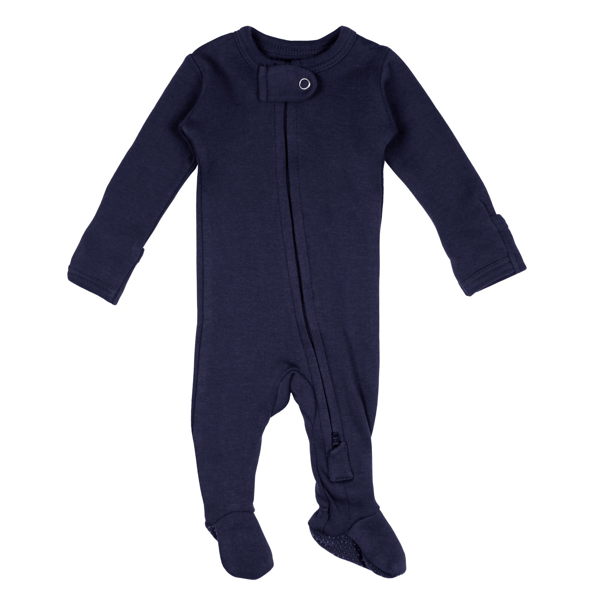 Navy | Organic Zipper Footie