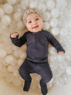 Navy | Organic Zipper Footie