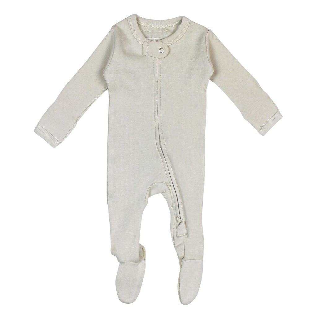 Stone | Organic Zipper Footie