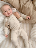 Stone | Organic Zipper Footie