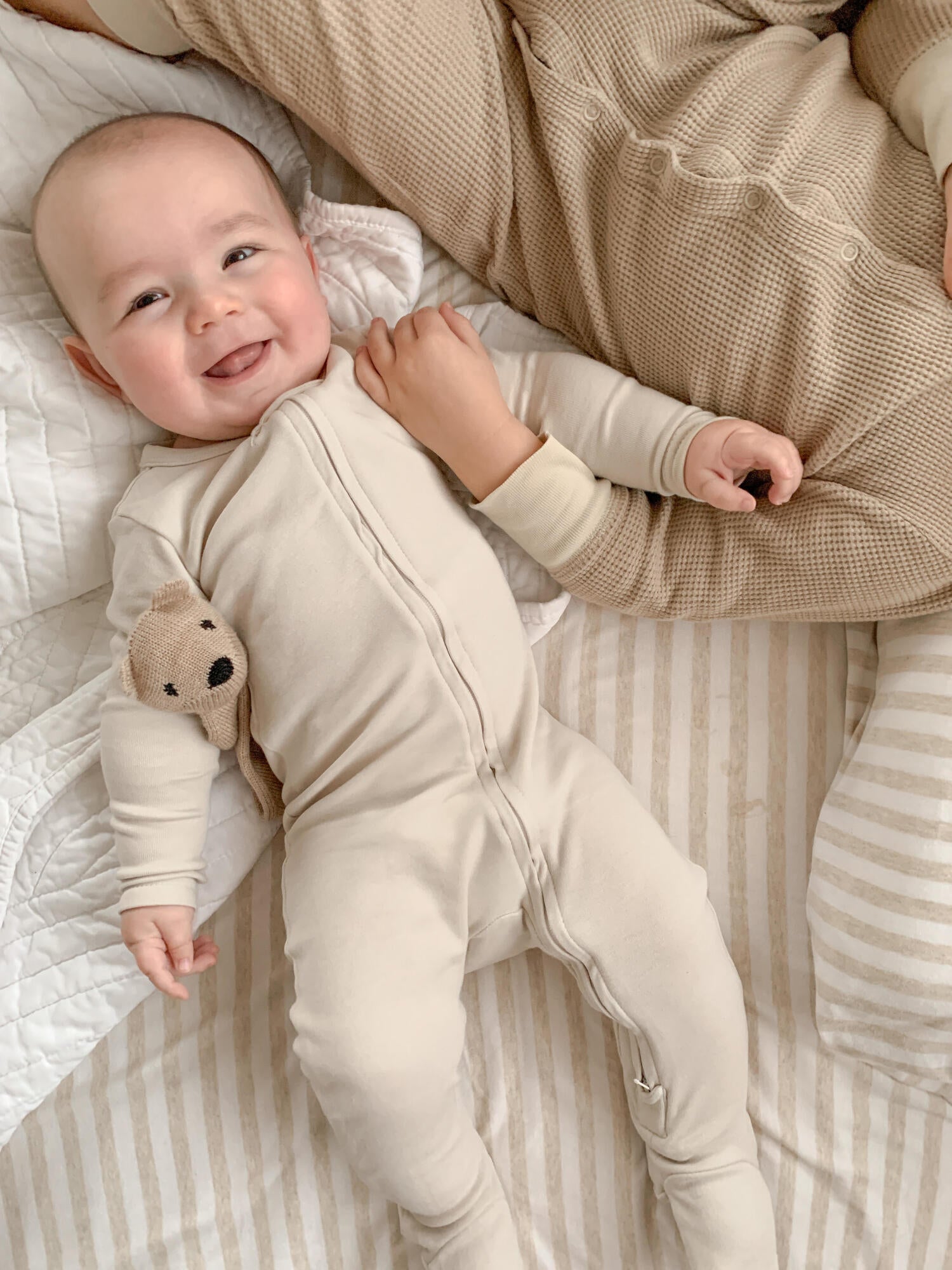 Stone | Organic Zipper Footie