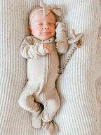 Stone | Organic Zipper Footie