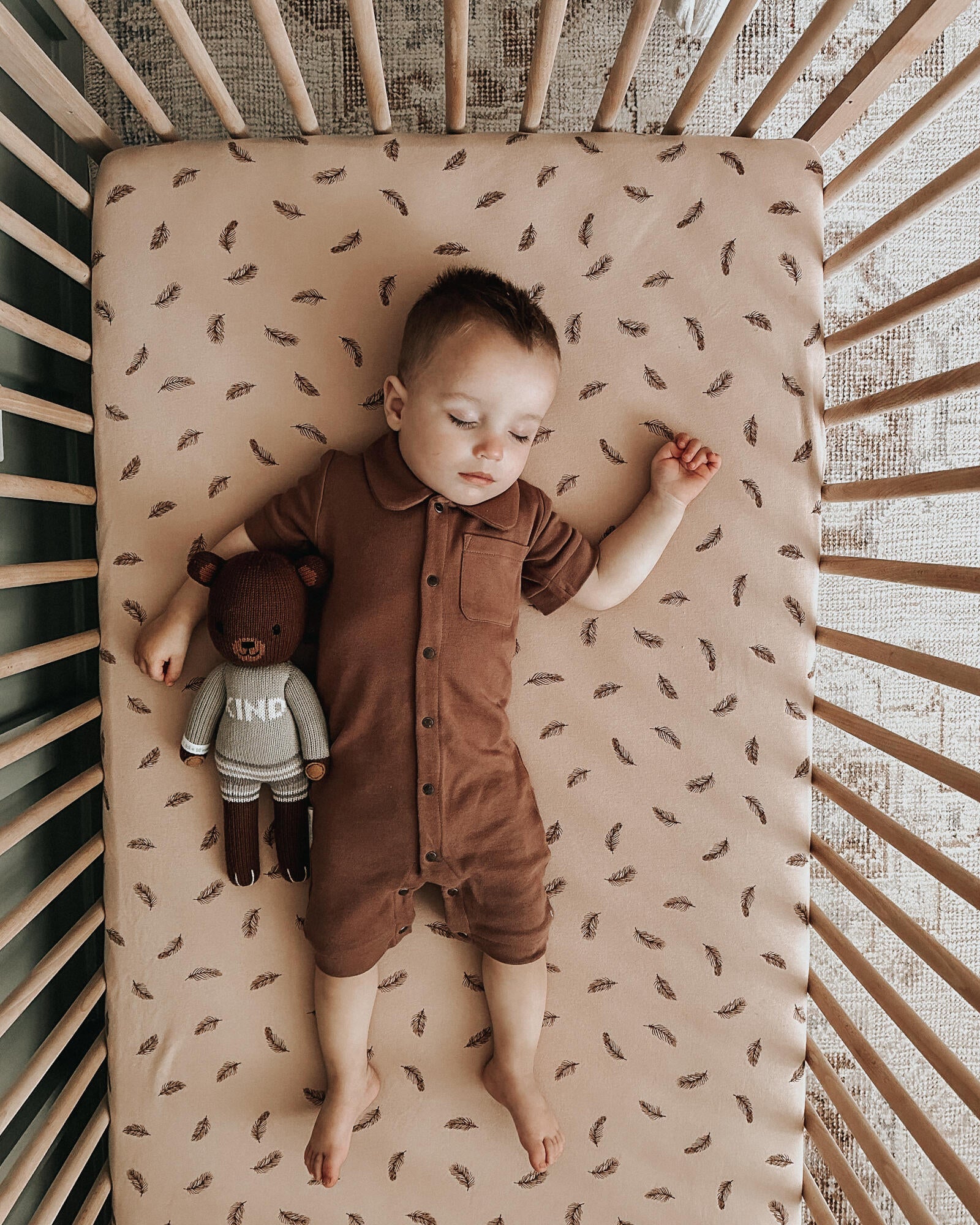 Oatmeal Feather | Organic Crib Sheets