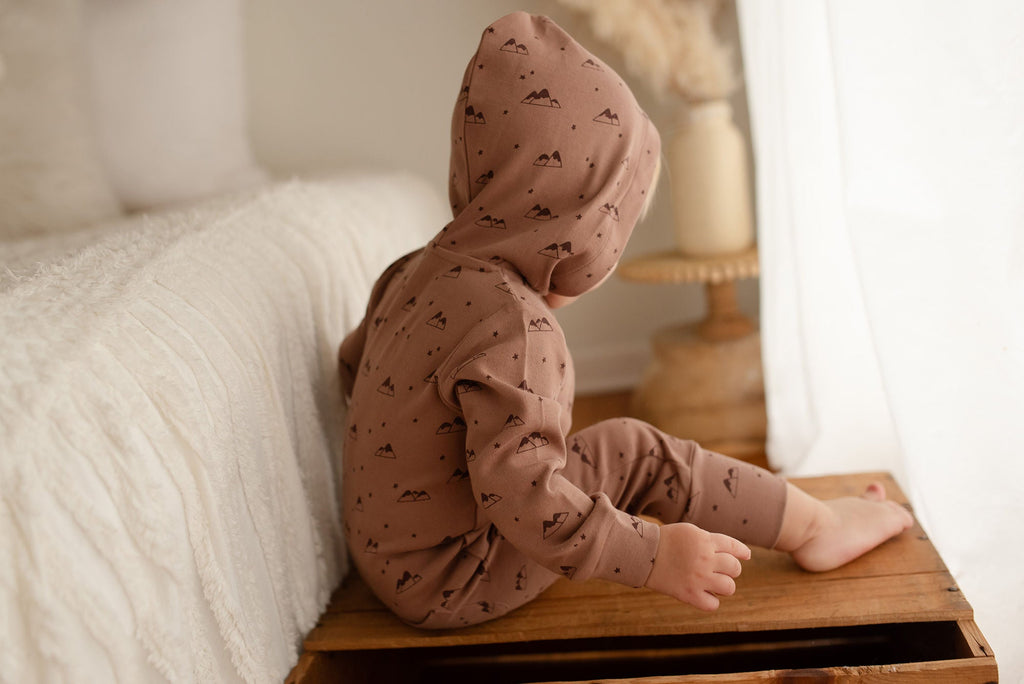 Latte Mountain | Organic Zipper Romper