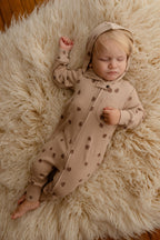 Oatmeal Pinecone | Organic Zipper Romper