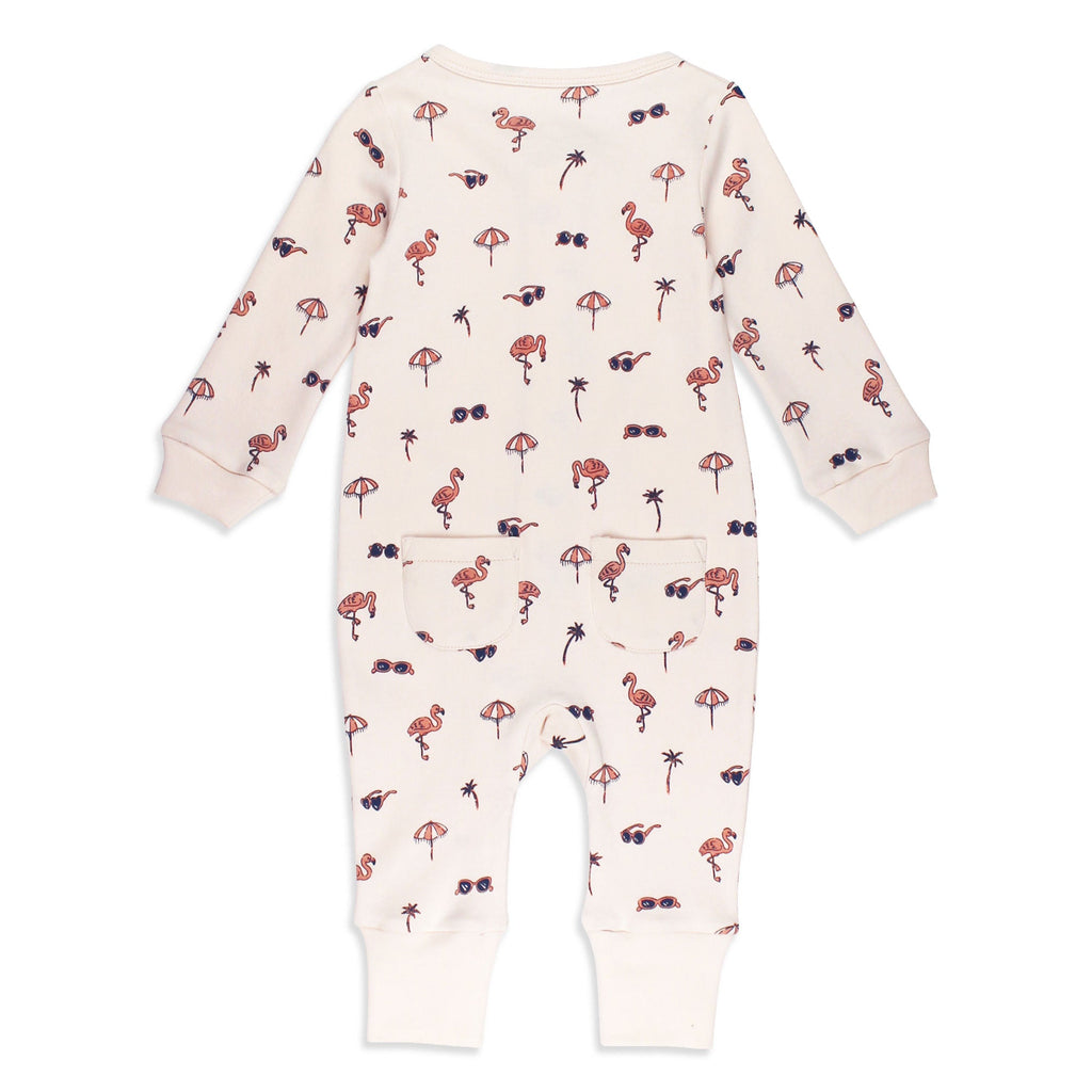 Flamingo | Organic Zipper Romper