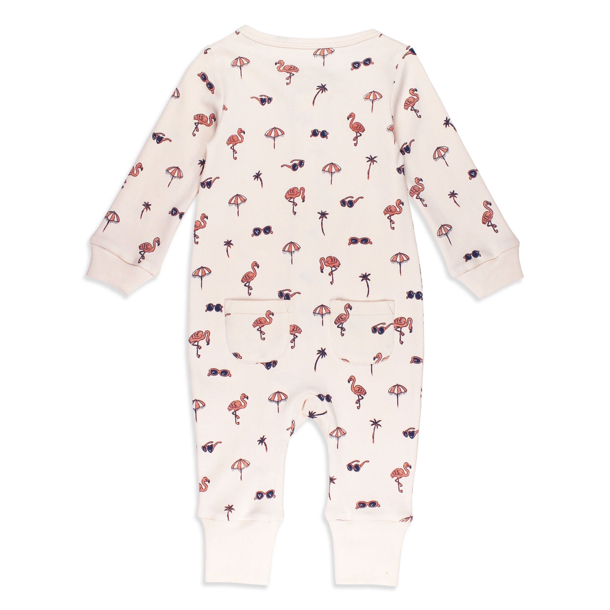 Flamingo | Organic Zipper Romper