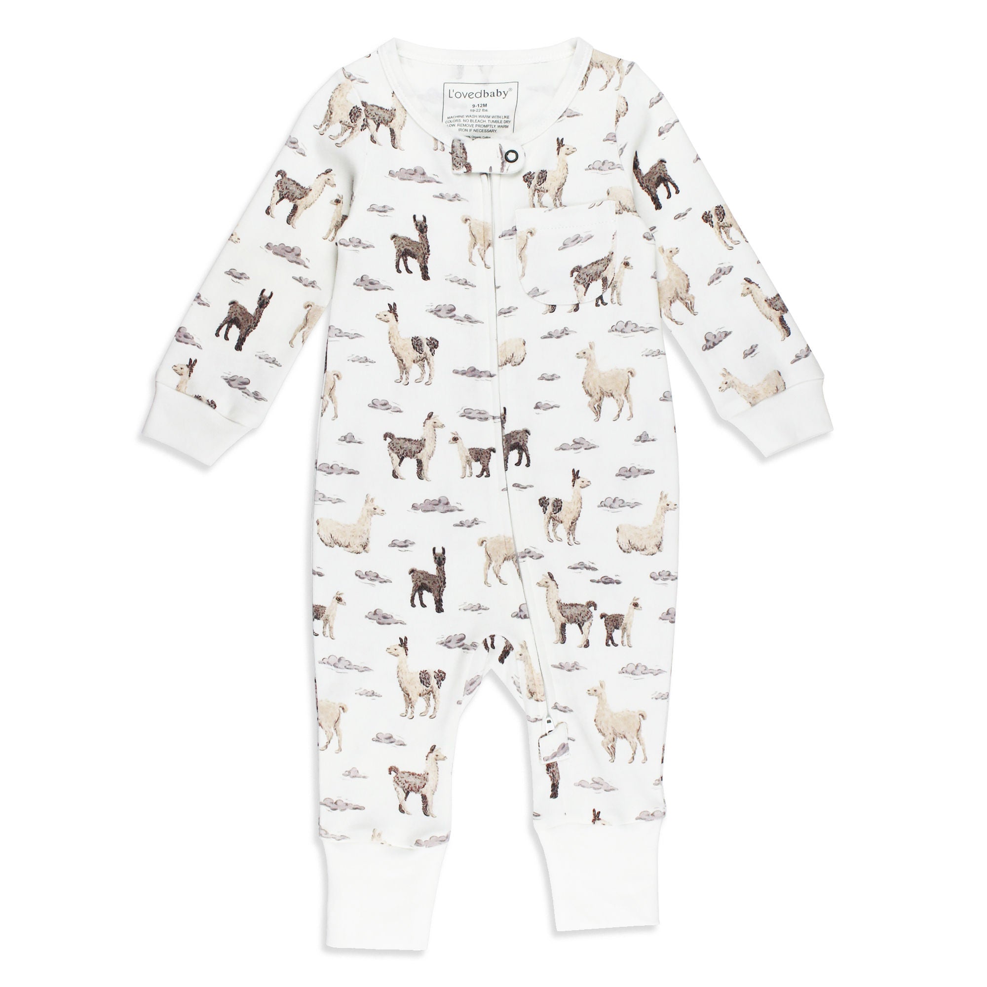 Llama | Organic Zipper Romper