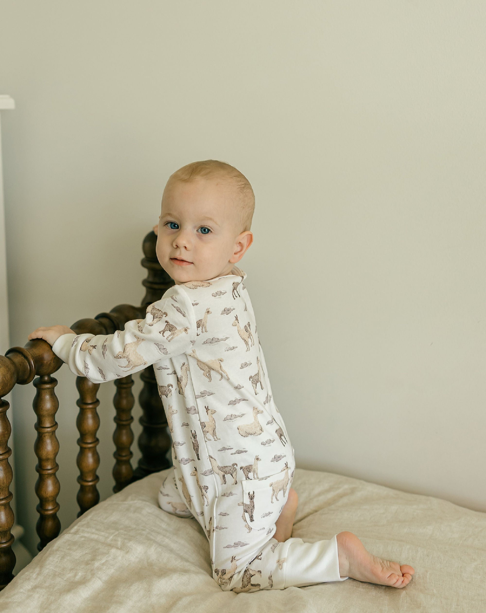 Llama | Organic Zipper Romper
