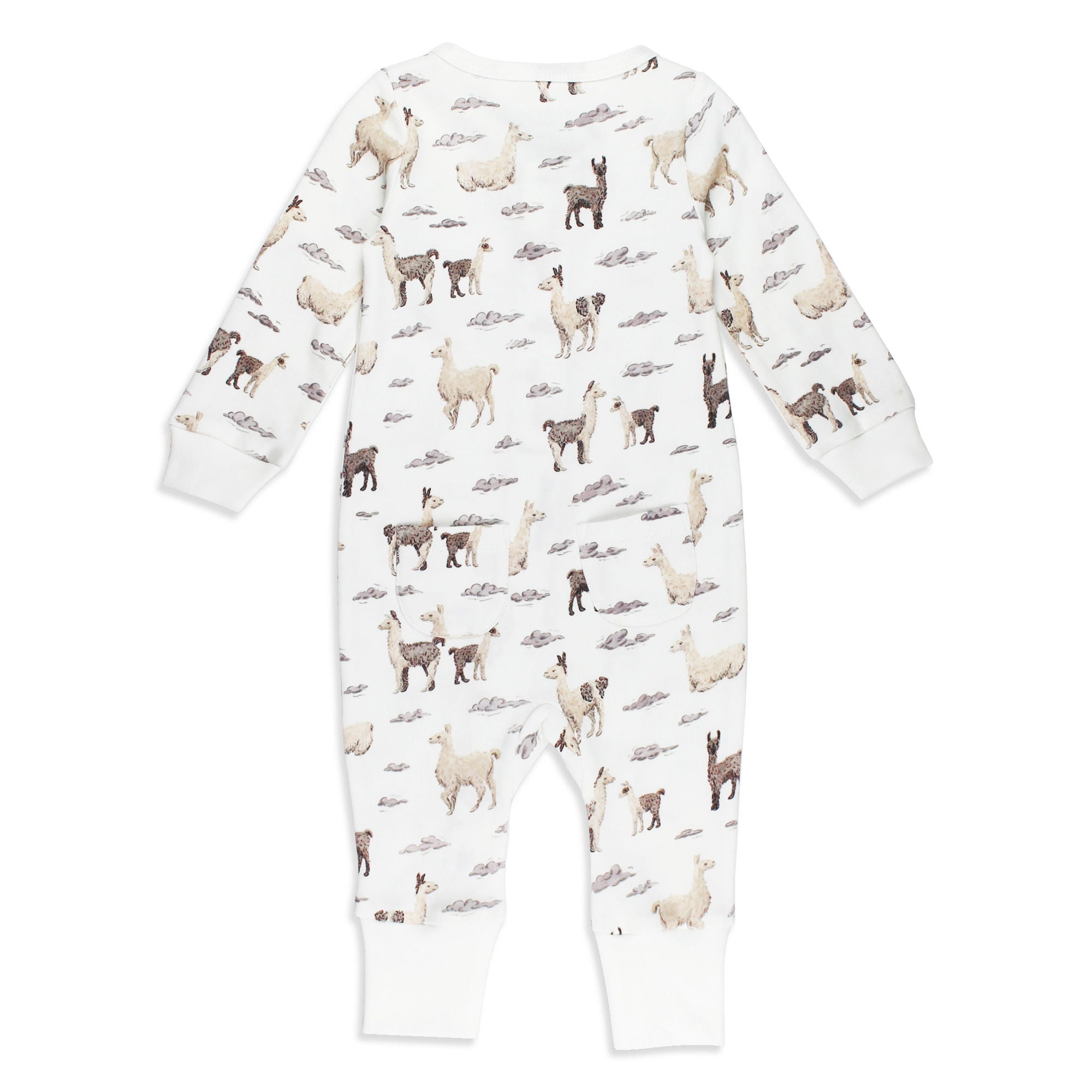 Llama | Organic Zipper Romper